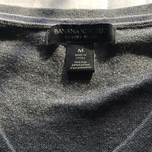 Banana Republic Charcoal silk blend v neck sweater